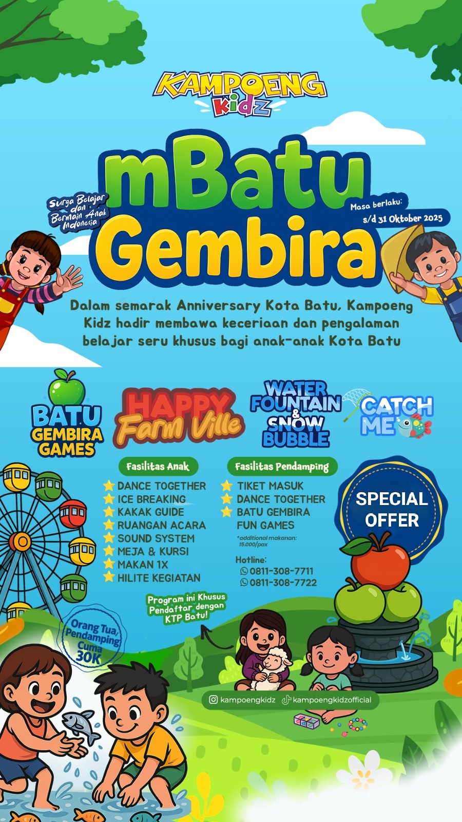 Kampoeng Kidz Ajak Keluarga Rayakan HUT Kota Batu Lewat Program mBatu Gembira